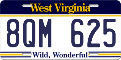 WV license plate 8QM625