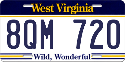 WV license plate 8QM720