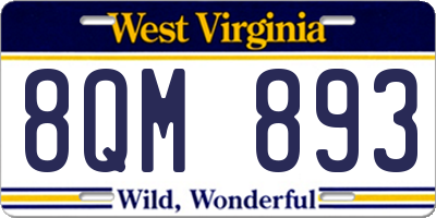 WV license plate 8QM893