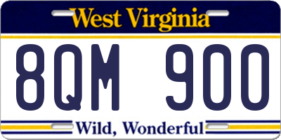 WV license plate 8QM900