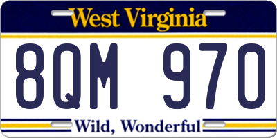 WV license plate 8QM970