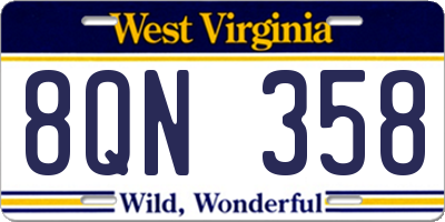 WV license plate 8QN358