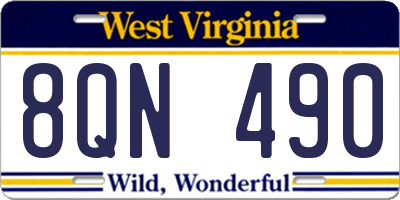 WV license plate 8QN490