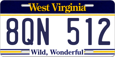 WV license plate 8QN512