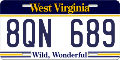 WV license plate 8QN689