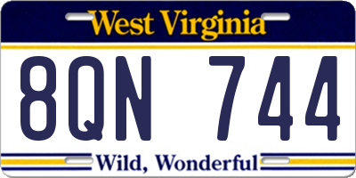 WV license plate 8QN744