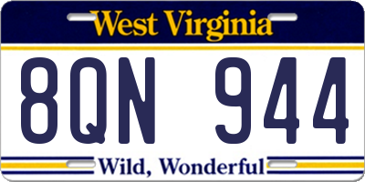WV license plate 8QN944
