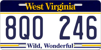 WV license plate 8QO246
