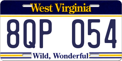 WV license plate 8QP054