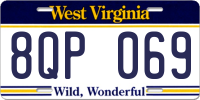 WV license plate 8QP069