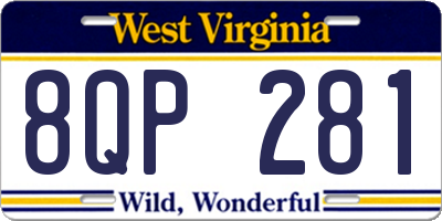 WV license plate 8QP281