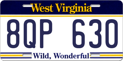 WV license plate 8QP630