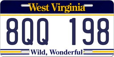 WV license plate 8QQ198