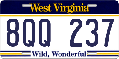 WV license plate 8QQ237
