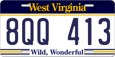 WV license plate 8QQ413