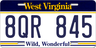 WV license plate 8QR845