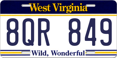 WV license plate 8QR849