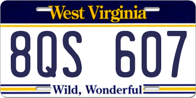 WV license plate 8QS607