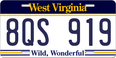 WV license plate 8QS919