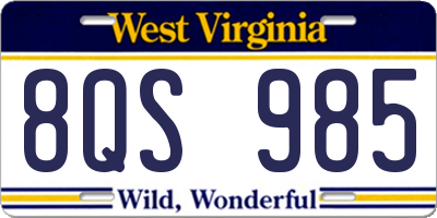 WV license plate 8QS985
