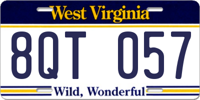 WV license plate 8QT057