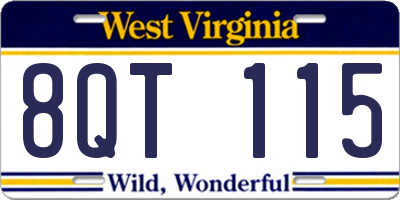 WV license plate 8QT115