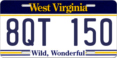 WV license plate 8QT150