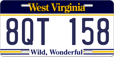 WV license plate 8QT158