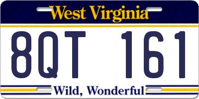 WV license plate 8QT161