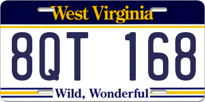 WV license plate 8QT168