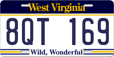 WV license plate 8QT169