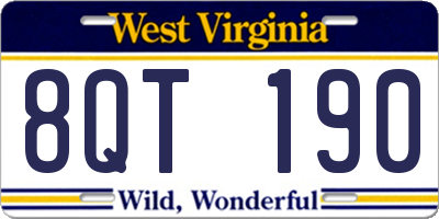 WV license plate 8QT190