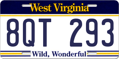 WV license plate 8QT293