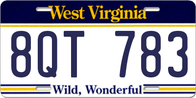 WV license plate 8QT783