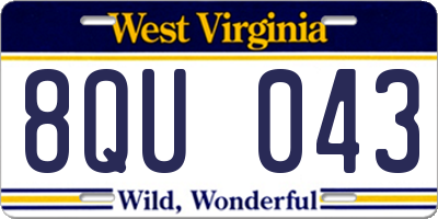 WV license plate 8QU043