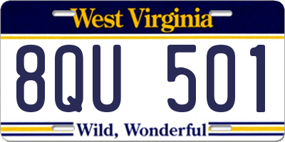 WV license plate 8QU501
