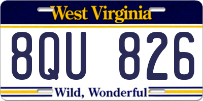 WV license plate 8QU826