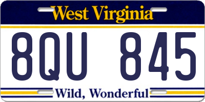 WV license plate 8QU845