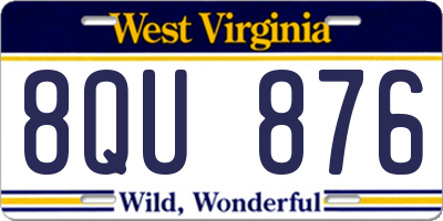 WV license plate 8QU876
