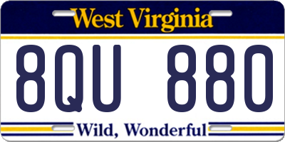 WV license plate 8QU880