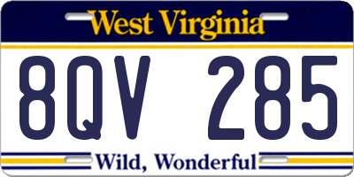 WV license plate 8QV285
