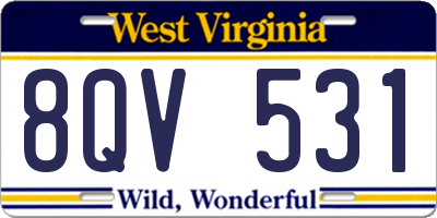 WV license plate 8QV531