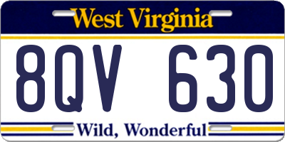 WV license plate 8QV630