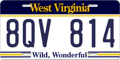 WV license plate 8QV814