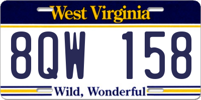 WV license plate 8QW158