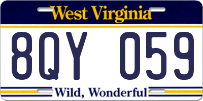 WV license plate 8QY059