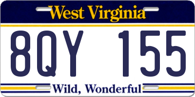 WV license plate 8QY155