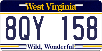 WV license plate 8QY158
