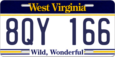 WV license plate 8QY166