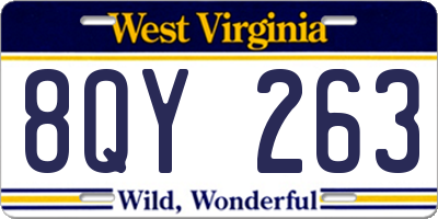 WV license plate 8QY263